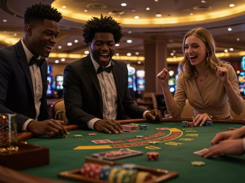 BMY12 Online Casino Login happy twins enjoying playing exciting casino games together.