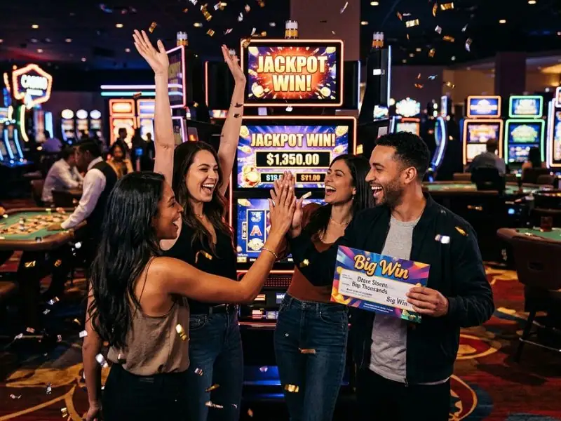 phdream online casino fun times and big casino wins are here for you casino floor with lights and players celebrating wins
