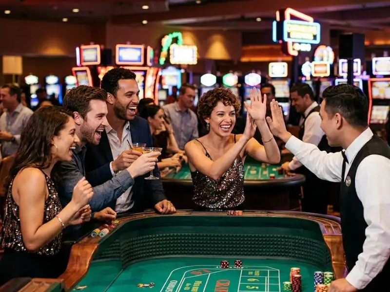 solaire online casino enjoy the excitement of chasing casino luck lively casino scene with lights tables and players enjoying games