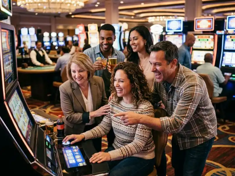 Excited player celebrating a big win at Apaldo Casino