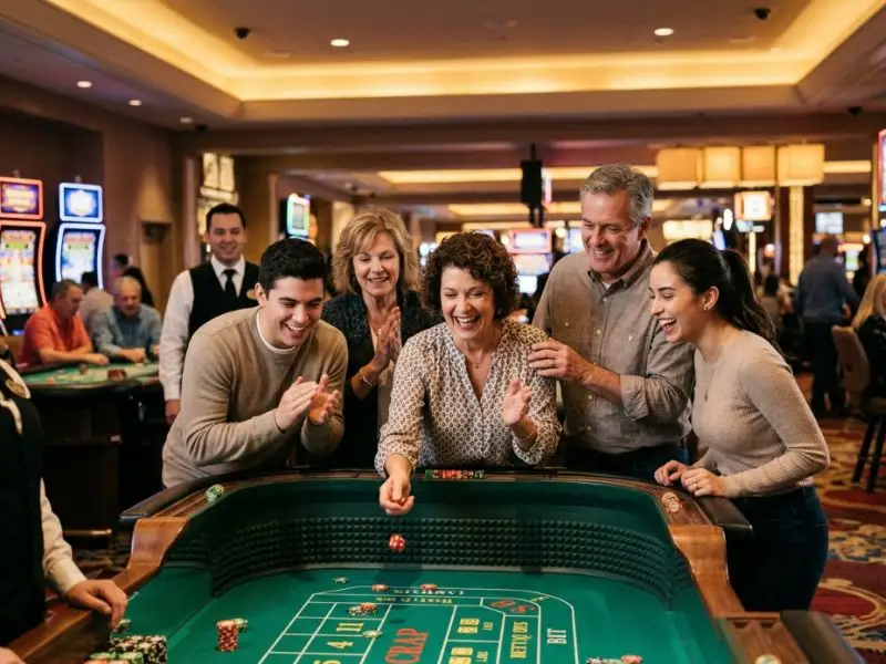 Player softly laughing after a good hand at Mega Panalo Casino