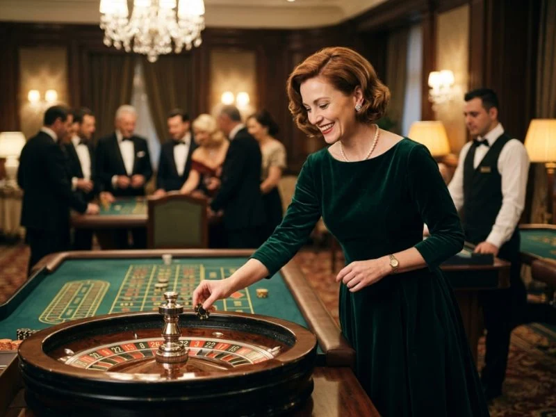 Classy lady playing casino games with style at PHCash.com casino